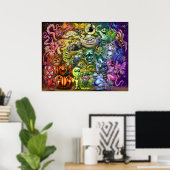 Magische Regenboog van Wezens Poster (Thuiskantoor)