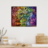 Magische Regenboog van Wezens Poster (Keuken)