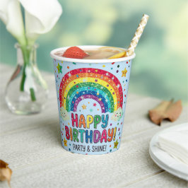 Magische Regenboog verjaardagsfeest Papier Papieren Bekers