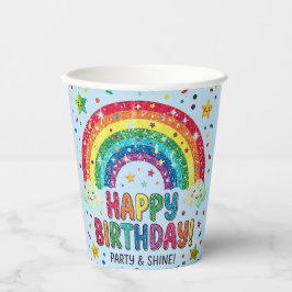 Magische Regenboog verjaardagsfeest Papier Papieren Bekers