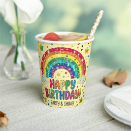 Magische Regenboog verjaardagsfeest Papier Papieren Bekers