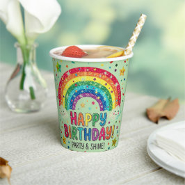 Magische Regenboog verjaardagsfeest Papier Papieren Bekers