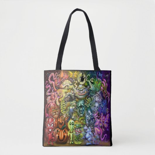 Magische regenboog wezens gordijn tote bag (Voorkant)