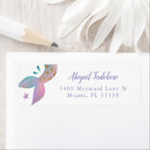 Magische regenboog zeemeermin retouradres etiket (Insitu)
