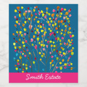 Magische regenboogboom wijn etiket (Enkel label)