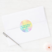 Magische regenboogbruiloft ronde sticker (Envelop)