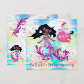 Magische regenboogbundels en Baby Zeemeermin Notitiekaartje (Voorkant / Achterkant)