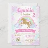 Magische regenbooggouden eenduidige uitnodiging (Voorkant)