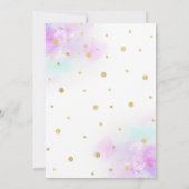 Magische regenbooggouden eenduidige uitnodiging (Achterkant)