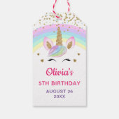 Magische regenbooggouden orn Birthday Dank u Cadeaulabel (Achterkant)