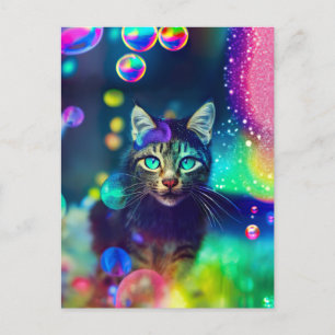 Magische regenboogkat - Briefkaart