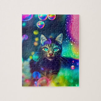 Magische regenboogkat - Jigzaag Puzzle Legpuzzel