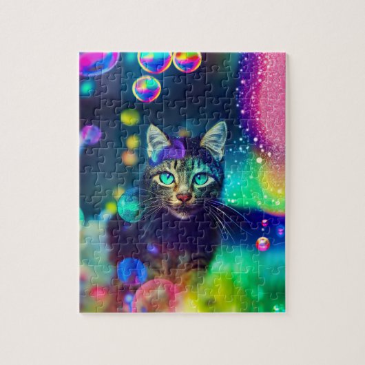 Magische regenboogkat - Jigzaag Puzzle Legpuzzel (Verticaal)