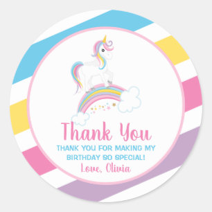 Magische regenboogontinktontkreeft Birthday Dank j Ronde Sticker