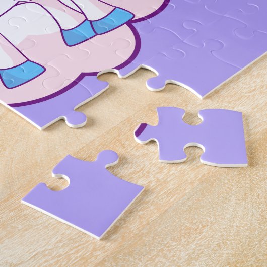 Magische regenboogontsteking Paars Jigzaag Puzzle Legpuzzel (Zijkant)