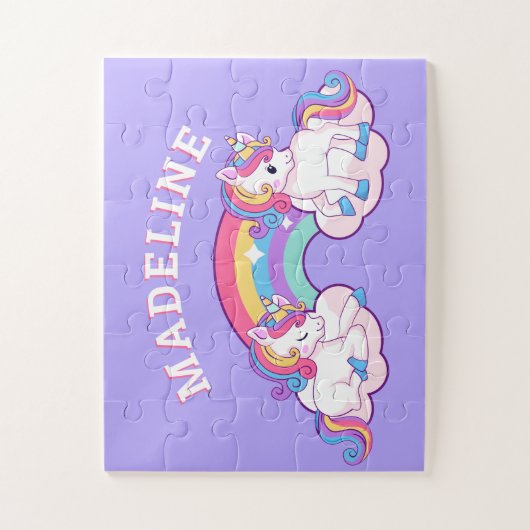 Magische regenboogontsteking Paars Jigzaag Puzzle Legpuzzel (Verticaal)