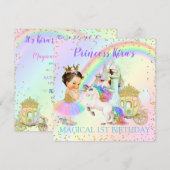 Magische regenboogprinses Castle Carriage Unicorn Kaart (Voorkant / Achterkant)
