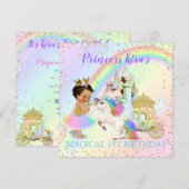 Magische regenboogprinses Castle Carriage Unicorn Kaart (Voorkant / Achterkant)