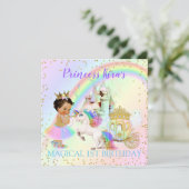 Magische regenboogprinses Castle Carriage Unicorn Kaart (Staand voorkant)