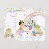 Magische regenboogprinses Castle Carriage Unicorn Kaart (Voorkant / Achterkant)