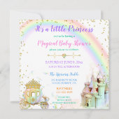 Magische regenboogprinses Castle Carriage Unicorn Kaart (Achterkant)