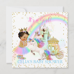 Magische regenboogprinses Castle Carriage Unicorn Kaart