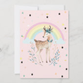 Magische regenboogrenzingsterren Birthday Uitnodig Kaart (Achterkant)