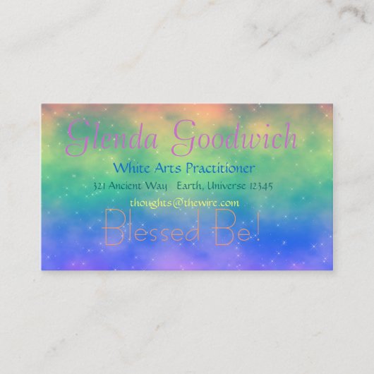 Magische regenboogstandaardkaart visitekaartje (Voorkant)
