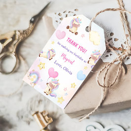 Magische regenboogstrijder Birthday Party Cadeaulabel