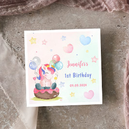 Magische regenboogstrijder Birthday Party Servet