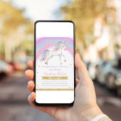 Magische regenboogunicorn 1e verjaardag kaart