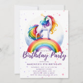 Magische regenboogunicorn Birthday-uitnodiging Kaart (Voorkant)