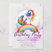 Magische regenboogunicorn Birthday-uitnodiging Kaart (Voorkant)