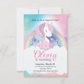 Magische regenboogunicorn Birthday-uitnodiging Kaart (Voorkant)