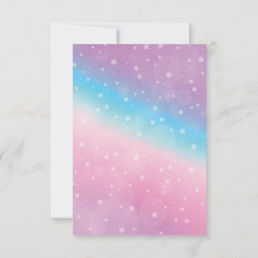 Magische regenboogunicorn Birthday-uitnodiging Kaart (Achterkant)