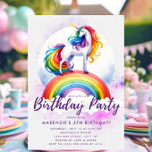 Magische regenboogunicorn Birthday-uitnodiging Kaart