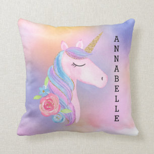 Magische regenboogunicorn Pillow-throw Kussen