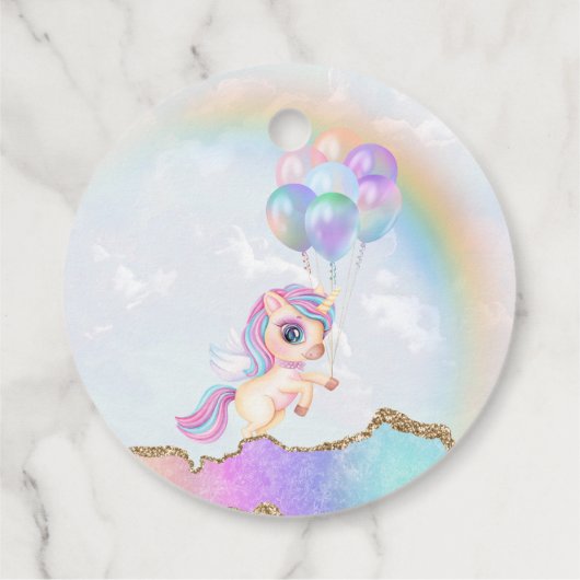 Magische regenboogunikorn bedankjes labels (Achterkant)