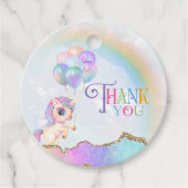 Magische regenboogunikorn bedankjes labels (Voorkant)
