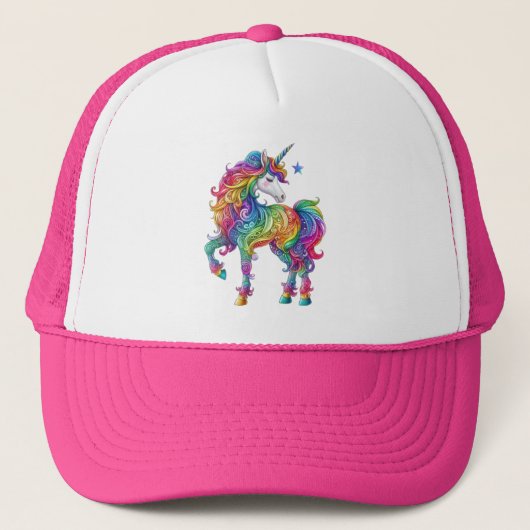 Magische regenboogunikorn trucker pet (Voorkant)