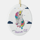 Magische regenboogunikorn, wolken, staren keramisch ornament (Rechts)