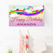 Magische regenboogverkuin Unicorn Birthday Party Spandoek (Insitu)