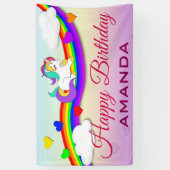 Magische regenboogverkuin Unicorn Birthday Party Spandoek (Verticaal)