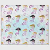 Magische regenboogverzeedemaïden cadeaupapier (Vlak)