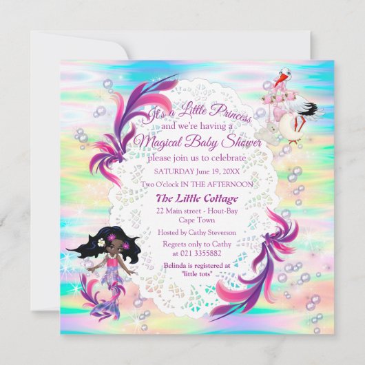 Magische regenboogverzeedemaïden notitiekaartje (Achterkant)