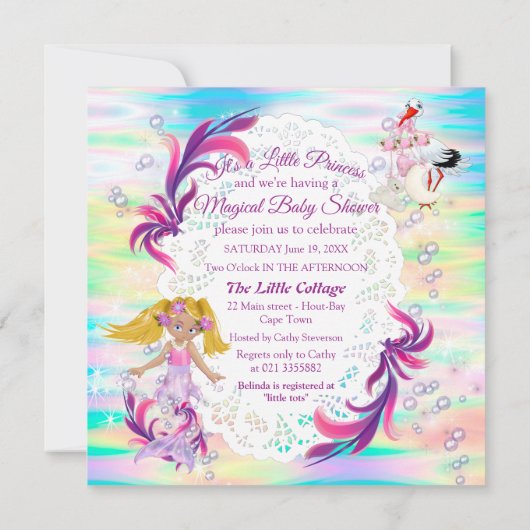 Magische regenboogverzeedemaïden notitiekaartje (Achterkant)