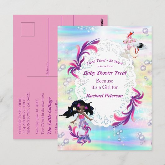 Magische regenboogverzeemeerminnen Feestoon Briefkaart (Voorkant / Achterkant)