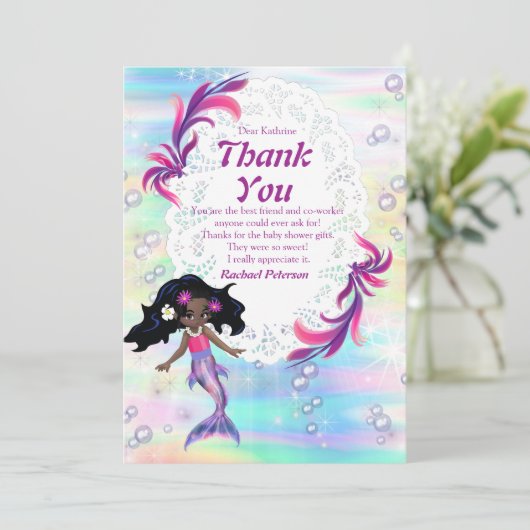 Magische regenboogzeemeerminnen Dank je wel Bedankkaart (Staand voorkant)