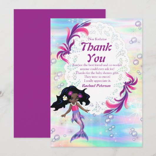 Magische regenboogzeemeerminnen Dank je wel Bedankkaart (Voorkant / Achterkant)