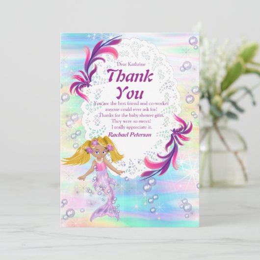 Magische regenboogzeemeerminnen Dank je wel Bedankkaart (Staand voorkant)